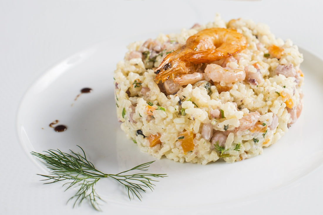 Risotto met bospaddenstoel of zeevruchten
